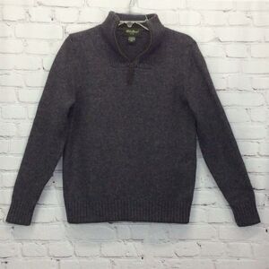 Eddie Bauer Sweater Men S 1/4 Zip Wool Blend Pullover Outdoor Rugged Camp Green